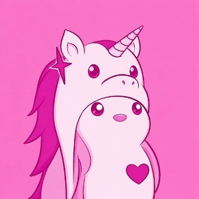 A stylized cartoon unicorn with pink accents and a star on its cheek, set against a bright pink background, serves as the official mascot "Swappy" for the Uniswap memecoin, with the image reinforcing the playful, pink-themed branding of the $Swappy token at contract address 0x298348d5b2e45C774E3ee4f1a0924071DfbDC8C7.