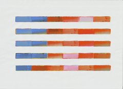 The image features a painting with five vertical stripes, each stripe displaying different colors - blue, orange, pink, red, and white. The painting appears to be an abstract piece of art that showcases various color combinations. The post also mentions that there are "a few nice mints of cycle 1253 of @tezos Style still available for 10 hours". This suggests that the artwork is a limited edition piece with a unique design, making it a valuable and sought-after item among collectors or enthusiasts interested in abstract art.