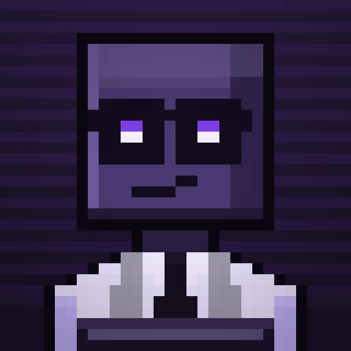 A pixel art character with a purple face, dark sunglasses, and a light-colored shirt is shown against a striped purple background. The image appears to be a stylized avatar that doesn't visually reference T3, ETH, or any specific blockchain/crypto branding, serving instead as a generic profile-style illustration for the post about activating T3 to earn rewards.