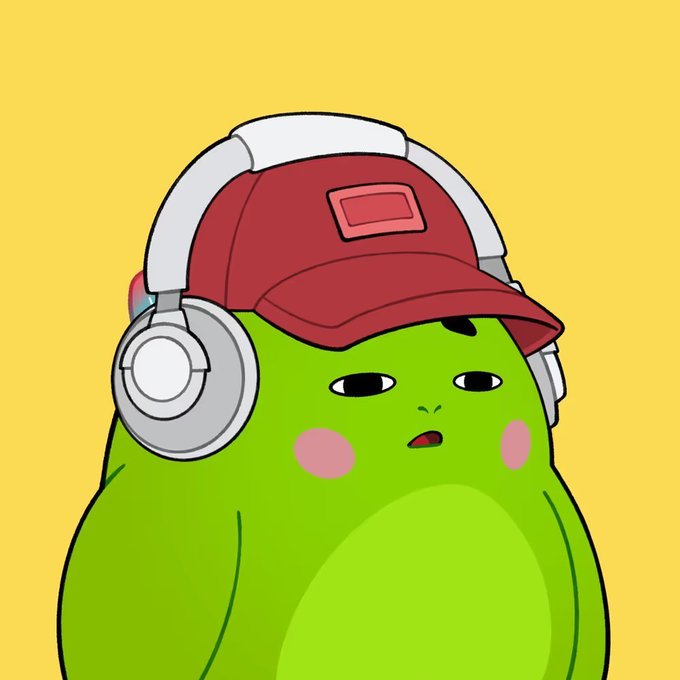 A green Sleepagotchi character wearing a red baseball cap and white headphones has a slightly bored or tired expression against a yellow background, visually reinforcing the post's message about seamlessly integrating products into daily routines—much like how this sleepy character seems already settled in with its headphones on, ready for another routine day.