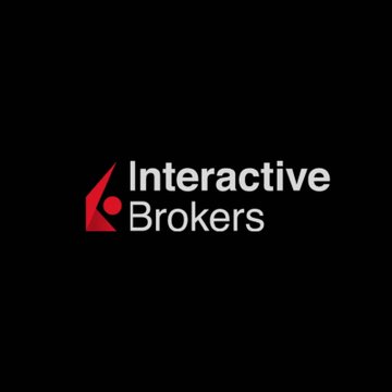 The image displays the Interactive Brokers logo featuring a red stylized symbol alongside the white text "Interactive Brokers" on a black background, representing the company that has just introduced crypto staking services for eligible clients.