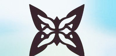 A stylized black butterfly logo with symmetrical cut-out patterns is set against a soft blue and white gradient background. The butterfly's delicate, fragmented design symbolizes the transformation and value found in responsible vulnerability disclosure—rewarding whitehat hackers for their contributions rather than treating security flaws as threats.