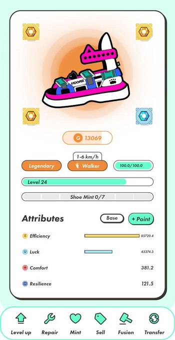 The image shows an advertisement for a shoe, which has been designed with a cartoon style. It features a pink and white shoe that appears to be a sandal or sneaker, possibly from a brand like Mooar. The ad also includes information about the shoe's attributes such as its level of comfort, durability, and ease of use. Additionally, there are descriptions of how it can be used in different situations, including for walking with the Adidas shoes. The post suggests that one should consider selling this shoe or using it to build a level 9 shoe from the Mooar series.