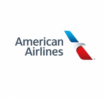 The American Airlines logo featuring its distinctive red, white, and blue eagle design.