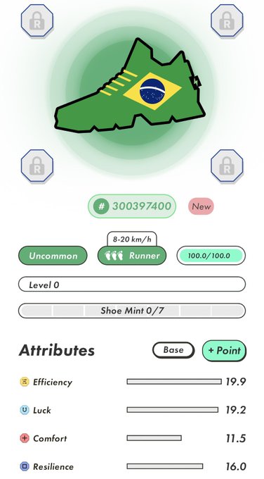The image features an app screen displaying information about a runner's attributes and their performance in a running game set in Brazil. The runner has already completed half of the race and is now at the halfway mark, with Brazil being one of the countries they are competing against. The player has won the first round by a significant margin, as indicated by the high score displayed on the screen.