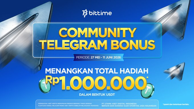 The image features a poster for a community Telegram Bonus event that took place on June 27, 2018. The poster includes two silver airplanes flying through the air with the text "Community Telegram Bonus" written above them. Below this, there are three circles representing the number of points awarded in the bonus activity. The text also mentions that the bonus was given to Jadilah and that it is a total of 1,000,000 points.
