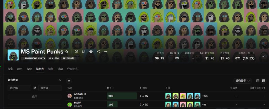 The screenshot shows the OpenSea NFT collection page for "MS Paint Punks," with 4,074 items on the ROSEWOOD CHAIN and a floor price of $0.15, displaying top bidders AKKASH3 and MSPP with bids of 280 and 100 respectively. This aligns with the post promoting the free minting opportunity and linking to the official minting site and OpenSea marketplace.