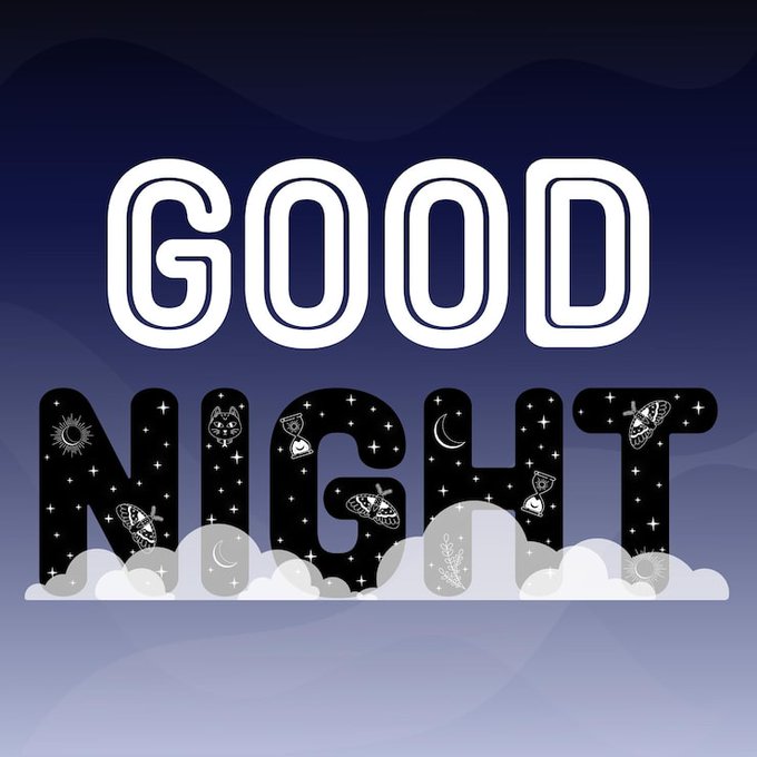 The image features a banner that reads "Good Night" written in an aesthetically pleasing font, surrounded by stars and clouds at night. In this context, a caption below the image indicates that the day has ended, and the speaker eagerly awaits the launch of another Web3 adventure with @NomismaNetwork and @useTria the following morning.