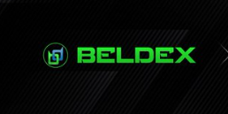 A logo for 'BELDOEX' featuring a stylized green 'b' icon inside a circle next to the brand name in bright green pixelated letters on a dark background.