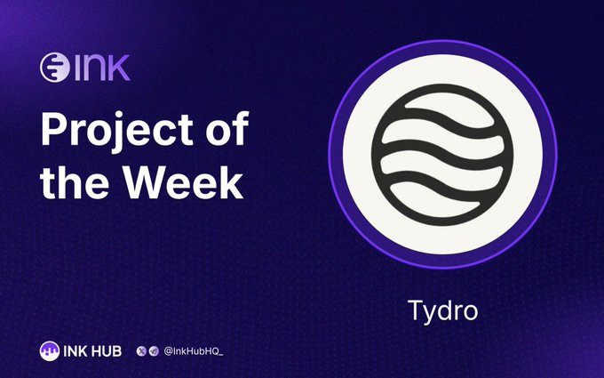 An INK Hub promotional graphic with a purple background featuring the text 'Project of the Week' alongside a circular logo for 'Tydro' and the handle @InkHubHQ_.