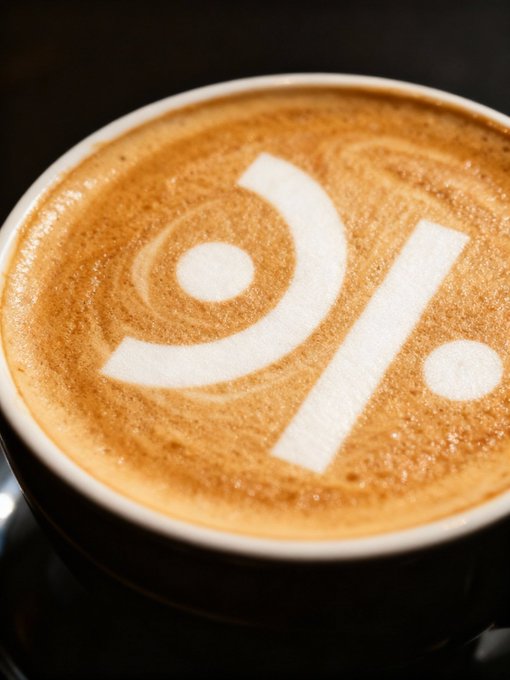A cappuccino with latte art displaying the "9¼." logo sits in a white cup, visually tying into JustLend DAO's branding as it highlights the launch of its Supply & Borrow Market V2 featuring isolated-collateral architecture for enhanced risk management in DeFi lending.