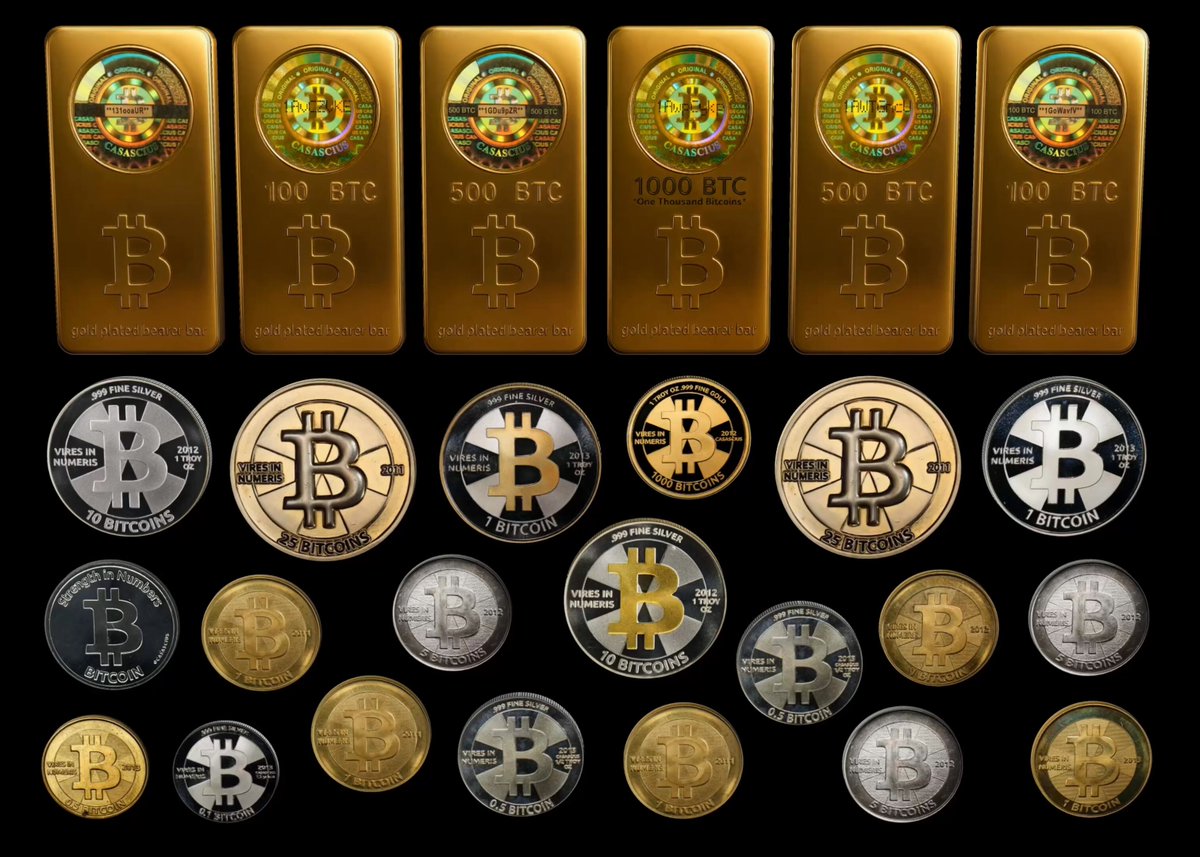 The image features a collection of various coins and bars, including gold and silver ones, as well as some digital currency like Bitcoin. The objects are arranged in a grid-like pattern against a black background, showcasing their unique characteristics and designs. The text "I rebuilt the Casascius collection in 3D" suggests that this is an interactive exhibit or a virtual representation of these items, allowing users to explore and learn about them in greater detail than they could with physical objects alone.