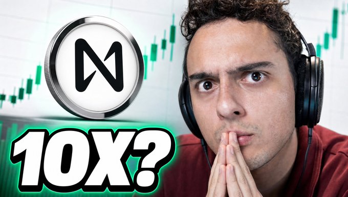 The image features a man wearing headphones with his hands clasped together over his ears. The background of the image shows a graph, likely representing cryptocurrency prices or trends. The caption below the image reads "10X If you needed a primer on the top AI Crypto right now, here it is: youtu.be/K2iSvciHCrU". This suggests that the man might be interested in investing in cryptocurrency and wants to know more about how much he could potentially earn if he invested $NEAR into cryptocurrency.