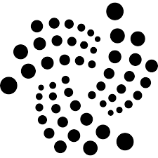 A black-and-white graphic pattern composed of circles arranged in an interconnected, DNA-like or lattice structure.