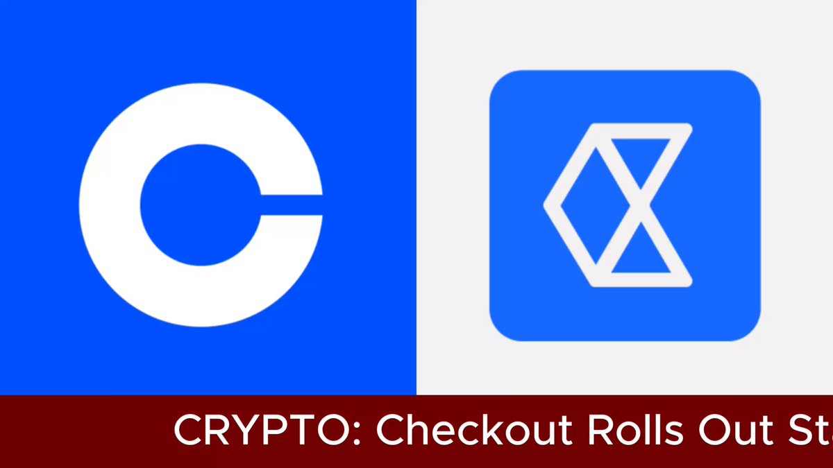 The image features a logo for Bitcoin Cash, which is a stablecoin backed by Bitcoin. It has a blue square with a white "C" inside of it, along with a white "k" symbol below it. The text on the image reads "Crypto: Checkout Rolls Out Stablecoin". This suggests that the stablecoin is being used for online transactions and payments in the cryptocurrency world.