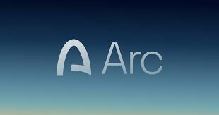 The image displays the Arc logo, featuring a stylized arch icon next to the "Arc" wordmark on a blue gradient background. This branding ties directly to the accompanying post about Arc Chain's mainnet launch, emphasizing the project's identity as the post explains why its long-term opportunities outshine those of RH Chain.