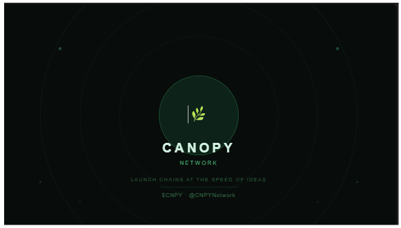 The image features a logo for a company called "Canopy Network" that promotes the idea of launching ideas quickly, without having to wait for months or even years. The logo consists of a green circle with a white line through it, which is accompanied by the words "Canopy Network". The text in the image also mentions that the company has removed the infra bottleneck and can deploy ideas within minutes. This implies that the company's main focus is on speed and efficiency when it comes to launching new projects or initiatives.