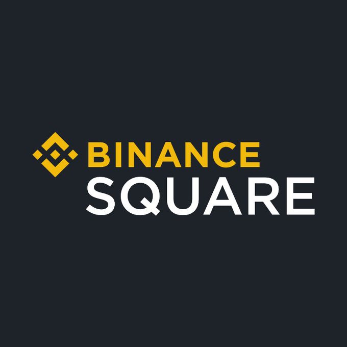 The Binance Square logo is displayed, showing the yellow diamond-shaped icon and text "BINANCE SQUARE" in gold and white on a dark background. This image aligns with the caption's reference to the creator's experience building a large following on Binance Square, suggesting they are showcasing the platform's branding while questioning its viability as a social media platform compared to X or Facebook.