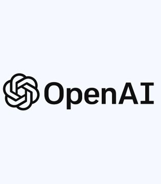 The OpenAI logo is displayed in black text on a light gray background.