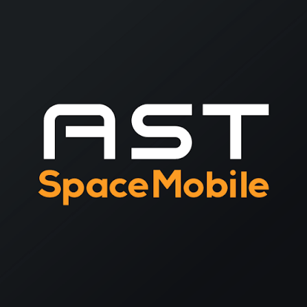 The AST SpaceMobile logo displayed in white and orange text against a black background.