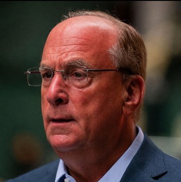The image shows Larry Fink, CEO of BlackRock, wearing glasses and a dark suit. This relates to the post, which highlights a massive $122.7 million Bitcoin sell-off by a BlackRock ETF, directly tying to his role leading the firm at the center of the breaking crypto news.