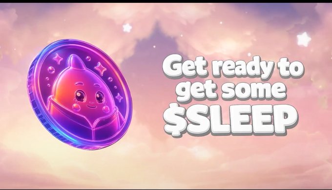 The image features a coin with a cartoon character on it, which has been placed above the text "Get ready to get some sleep" that says $SLEEP. The coin appears to be floating in the air, suggesting that it might have been thrown or accidentally dropped by someone. The post about the coin and its connection to the concept of sleep is related to a game called @sleepagotchi, which has gained popularity on social media platforms like Instagram. The post encourages users to use the $SLEEP token as a reward for getting some sleep, promoting the idea that sleep should be prioritized in our daily lives.