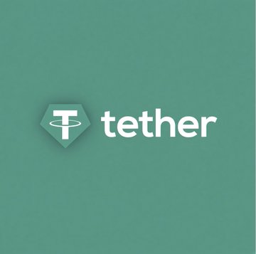 The image shows the Tether logo and name on a teal background, featuring a stylized "T" inside a shield-like emblem. This visual aligns with the post announcing Tether's partnership with Kazakhstan's central bank to explore stablecoin use and on-chain real-world asset adoption.