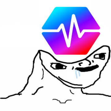 A cartoon drawing of a smug-looking Wojak/soyjak character drooling, with an Instagram logo above its head where the heart pulse line replaces the standard Instagram icon design.