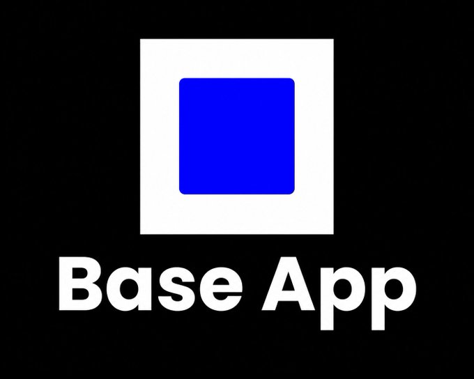 Base App logo featuring a blue rounded square inside a white square on a black background with 'Base App' text below.