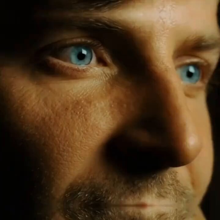 The image shows a close-up of a man's face with blue eyes, looking at something off camera. The photo has been edited or filtered to emphasize the person's facial features, making them stand out more prominently than the background. The caption below the image provides information about Hyperliquid trading bot and its use in trading.