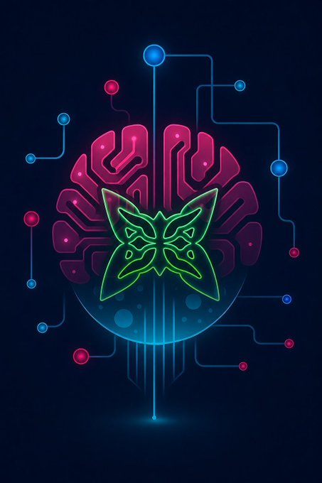 The image features an abstract design with a butterfly-like shape, surrounded by blue lines that create a sense of movement or energy. The butterfly appears to be floating above a network of wires, which are connected to various points throughout the image. The background is dark and has a gradient effect, adding depth and complexity to the overall composition. The caption below the image reads: "A lot of projects talk about what they're going to build. What catches my attention is when a project focuses on actually building instead of constantly chasing attention. That's one reason I've been following @quipnetwork Network. The team keeps improving the ecosystem".