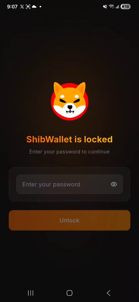 The image shows a cell phone screen displaying an app called "Shib wallets is locked" along with some text, possibly instructions or warnings about the app's functionality. The user might be trying to understand why their account has been locked or if there are any issues with the app.