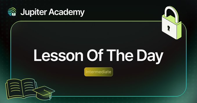 A 'Jupiter Academy' graphic titled 'Lesson Of The Day' marked as 'Intermediate,' featuring an open book and graduation cap icon.