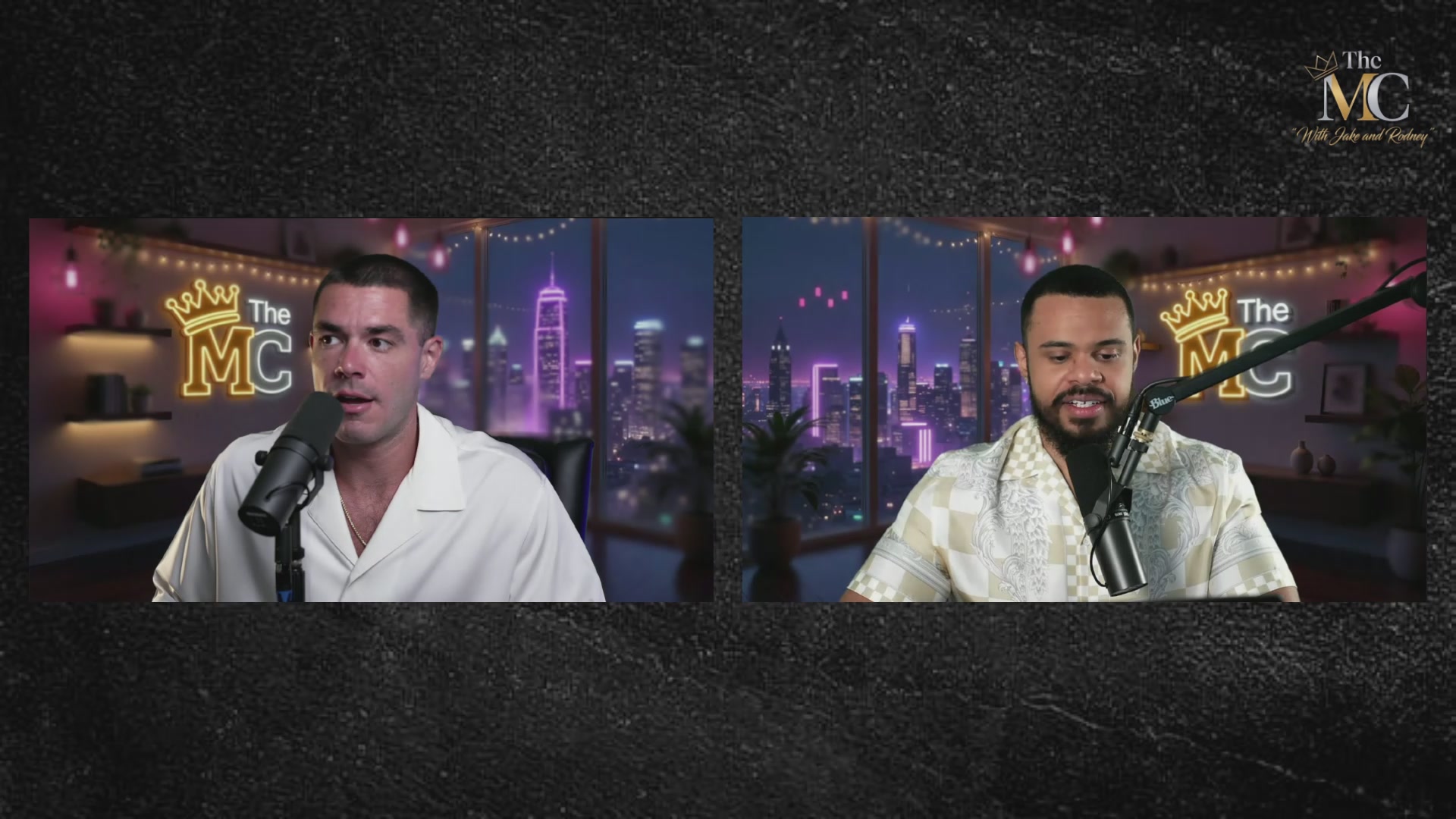 The image features two men wearing white shirts, one of whom has a microphone in front of him while the other man is holding a microphone as well. The background shows an urban cityscape with buildings and neon lights, suggesting that they are on air or participating in a live radio show. The post also mentions "Live Now Talking $TON & $UTYA", which could be related to the content being discussed during their conversation or the topic of the radio show itself.

The image is predominantly black and white with some purple elements, giving it an artistic and visually appealing look.