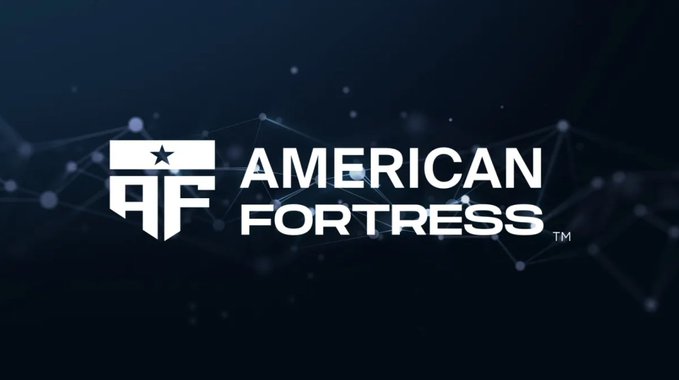 The American Fortress logo featuring an 'AF' shield emblem on a dark blue background with a network pattern.