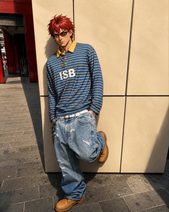 A person with red hair and sunglasses leans against a tan wall, wearing a blue and yellow striped long-sleeve shirt with "ISB" printed in white on the front, paired with distressed baggy jeans and tan boots.

The image itself doesn't appear to directly relate to the post's content about privacy claims and the ARC Validator Network—the fashion photo seems visually disconnected from the discussion of cryptographic receipts and privacy-sensitive operations.