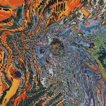 The image features a painting with an abstract design, which appears to be a mix of orange, blue, green, and purple colors. It has a spiral pattern that gives it a sense of movement or dynamism. The painting seems to have been created using a technique called "blending" where the colors are mixed together in a fluid manner, creating a sense of depth and complexity. The image is accompanied by a caption that reads: "Three open editions remain GN!". This suggests that there might be more paintings available for viewing or purchasing if one continues browsing through the gallery.