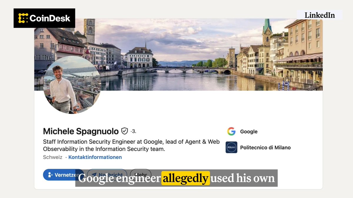 The image shows an advertisement featuring a man sitting next to a river surrounded by buildings and water. In the advertisement, the man is identified as a Google engineer, and his status as a former employee of the company that created Bitcoin has been mentioned. The text in the ad implies that he may be involved with a conspiracy related to Bitcoin or the company's search data. This connection might explain why he is seen standing near water and surrounded by buildings, which can also be interpreted as symbolism for a hidden or mysterious situation surrounding his involvement with Bitcoin and Google.