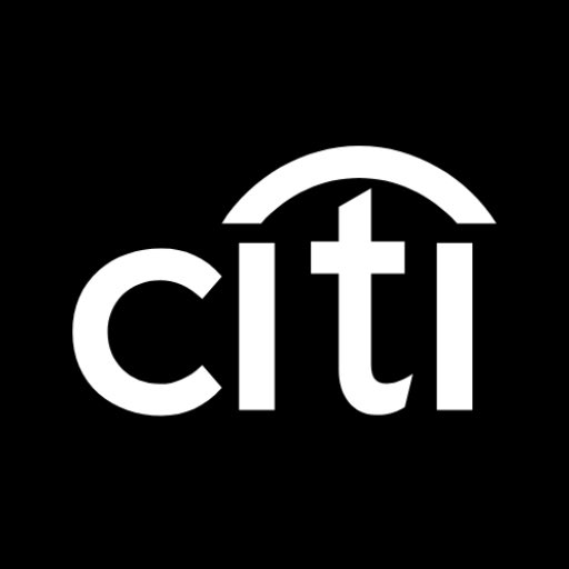 The image features a white, stylized Citi logo displayed against a black background. The logo is composed of three vertical lines connected by a curved line that resembles an arch shape, forming an "C". Below the logo, there is text that reads "Today @Citi projects..." and "The tokenized asset market will grow from $17 Billion to $5.5 Trillion by injection is creating the RWA rails to get the job done." This message appears to be related to Citi's brand identity or marketing efforts.