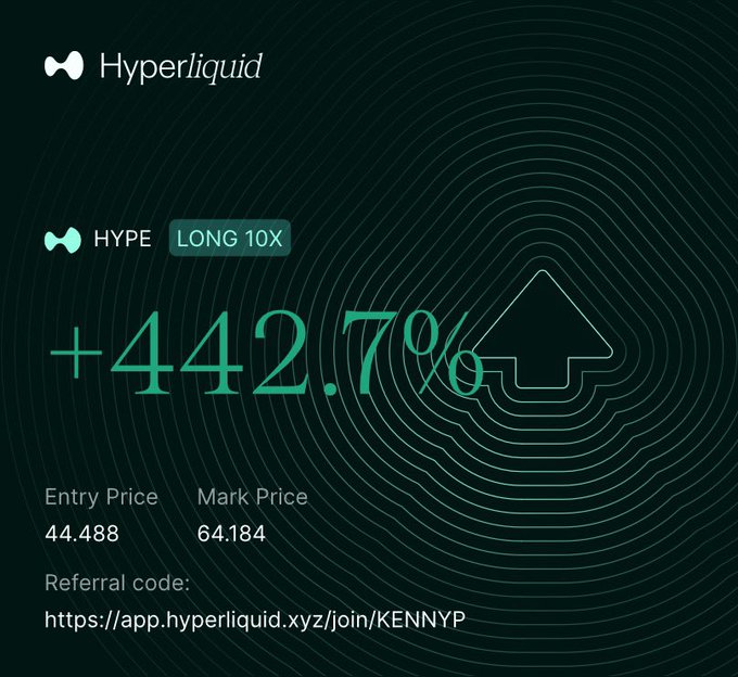 The image shows a green background with a black and white line drawing of a triangle, which appears to be a symbol for a job that has been completed. The text "Job's not finished." is written above this symbol, indicating that the job is still in progress. The post also mentions an app called "HYPE" or "long 10x", suggesting that it might be related to a cryptocurrency trading platform or investment strategy.
