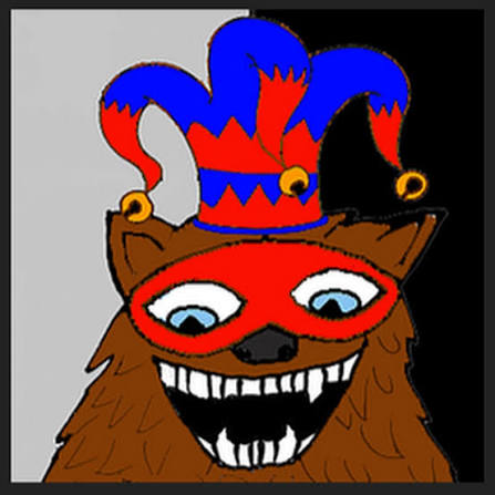 A cartoon brown bear wearing a red superhero mask and a red-and-blue jester hat with bells, grinning mischievously to tie into the "Bear Ripple" wordplay from the post. The image has no visible text.