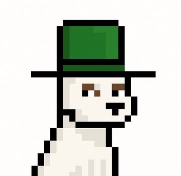 The image features a white dog wearing a green top hat, giving it a whimsical appearance. The caption below the image reads "This is me before and after I became a @doginaldogs #dogalbert". This suggests that the original image of the dog was taken before the dog decided to become a character with a unique style by wearing a green top hat.