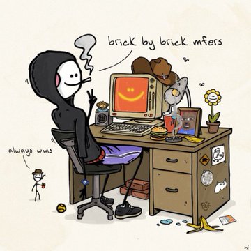 The image features a cartoon depiction of a person sitting at a desk, smoking a cigarette while using a computer. There are two other people present in the scene - one standing behind the person with the cigarette and another sitting next to them on the right side of the image. The background includes a potted plant, a vase, and a cup.

The post that accompanies this image reads: "Anyways... $BNKR". This phrase is likely meant as a humorous response or comment about the cartoon's title.