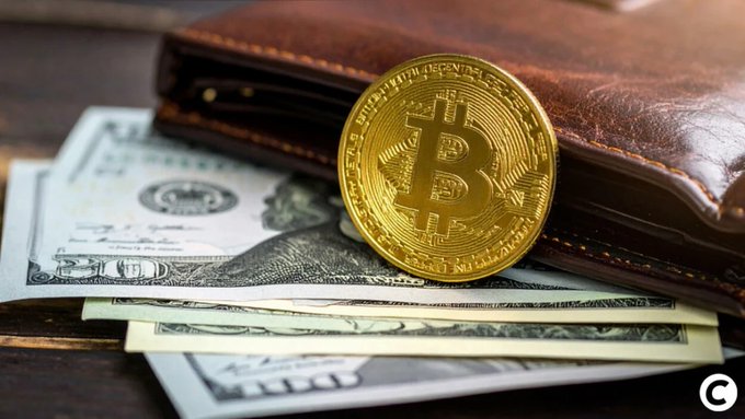 A gold Bitcoin coin rests atop a stack of U.S. dollar bills next to a brown leather wallet, symbolizing the recent transfer of approximately $297 million in seized cryptocurrency—3,941 BTC and 30,007 ETH from cases including BTC-e, Ryan Farace, and Brian Krewson—to Coinbase Prime by U.S. government wallets.