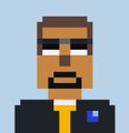 A pixel art avatar of a man with a beard, sunglasses, and a dark blazer over a yellow shirt pairs with the post's crypto rallying cry—suggesting a "web3" community leader urging followers to participate in liquidity provision and leave behind the era of value extractors.