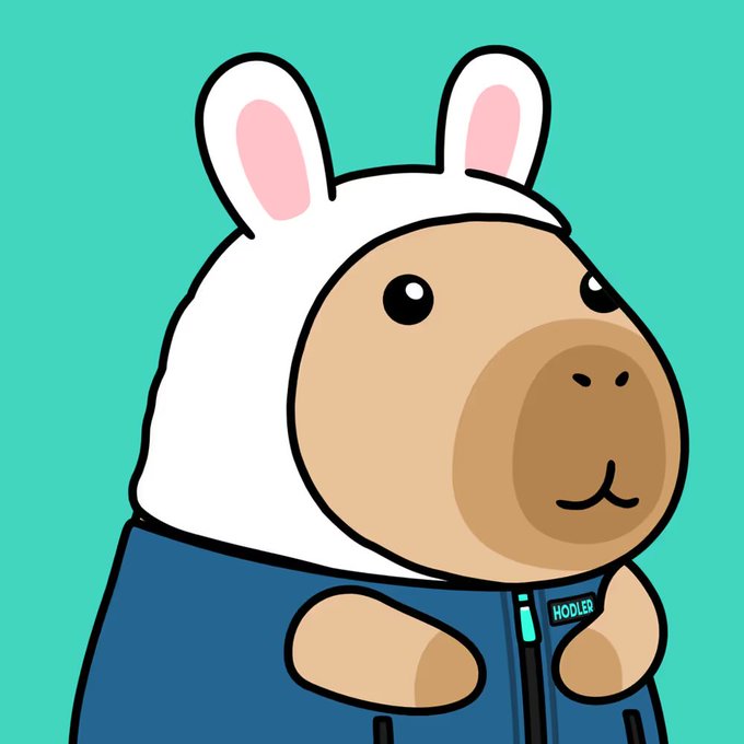 The image features a cartoon character, possibly a hamster or a guinea pig, wearing a white hat with pink ears and holding a jacket over its head. The caption of the image reads "GM The new era of Kaito is here. I’m here and I support whatever @KaitoAI is doing. They’ve helped so many creators and fed a lot of people in the last bull market".