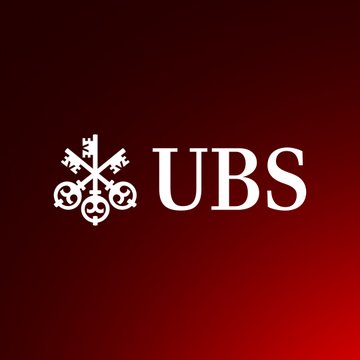 The image displays the UBS logo, featuring the company's signature emblem of three crossed keys alongside the "UBS" text in white against a dark red background. This visual directly relates to the news post, which reports that the Swiss banking giant UBS significantly increased its spot Bitcoin ETF holdings by 230% to $90 million.