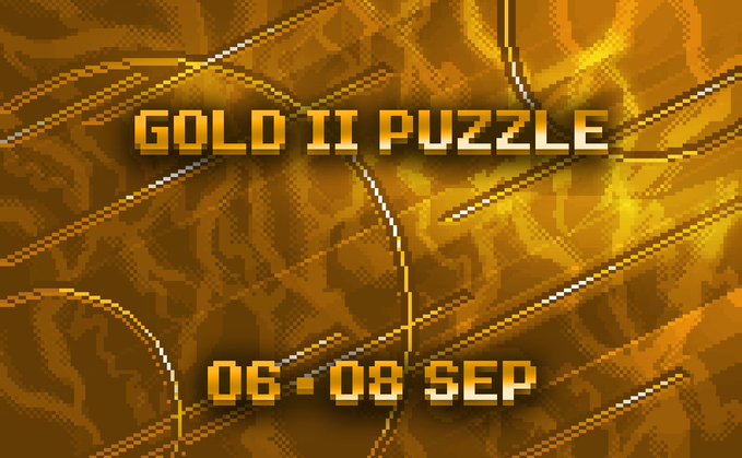 A gold and orange themed graphic announces 'GOLD II PUZZLE' with the dates '06 - 08 SEP' displayed at the bottom.