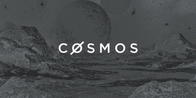 A dark, textured background features the word 'CØSMOS' in white text across the center.