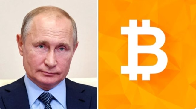 This image shows Vladimir Putin next to the Bitcoin logo, illustrating Russia's proposed restrictions on Bitcoin mining. The text highlights that these restrictions are not as negative as they seem, focusing mainly on specific regions.